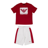Emporio Armani 2 Piece Set T-Shirt-Bermuda Two-Tone White/Red For Newborns