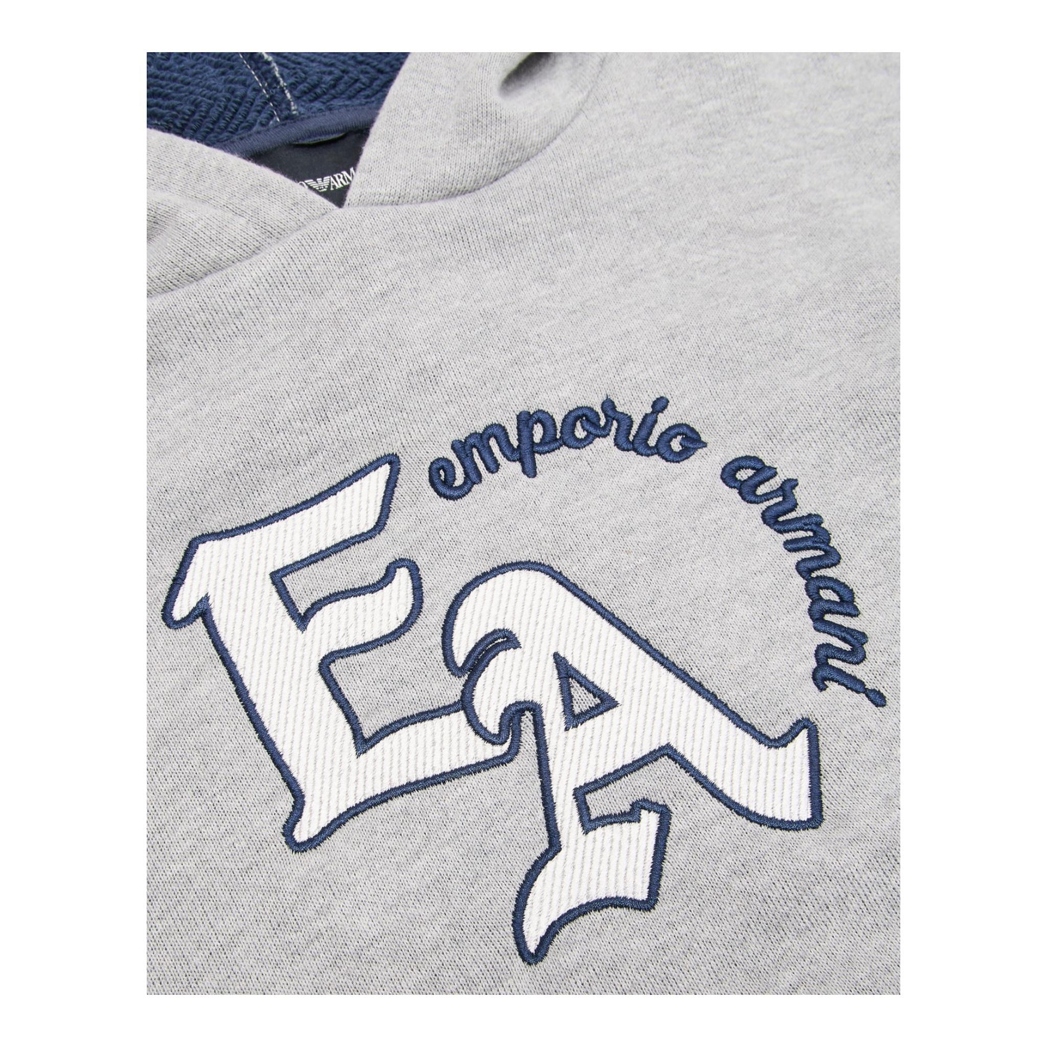 EMPORIO ARMANI abito felpa tinta unita con cappuccio e stampa Grigio per Bambina 6D3A06 GRIGIO EMPORIO ARMANI 