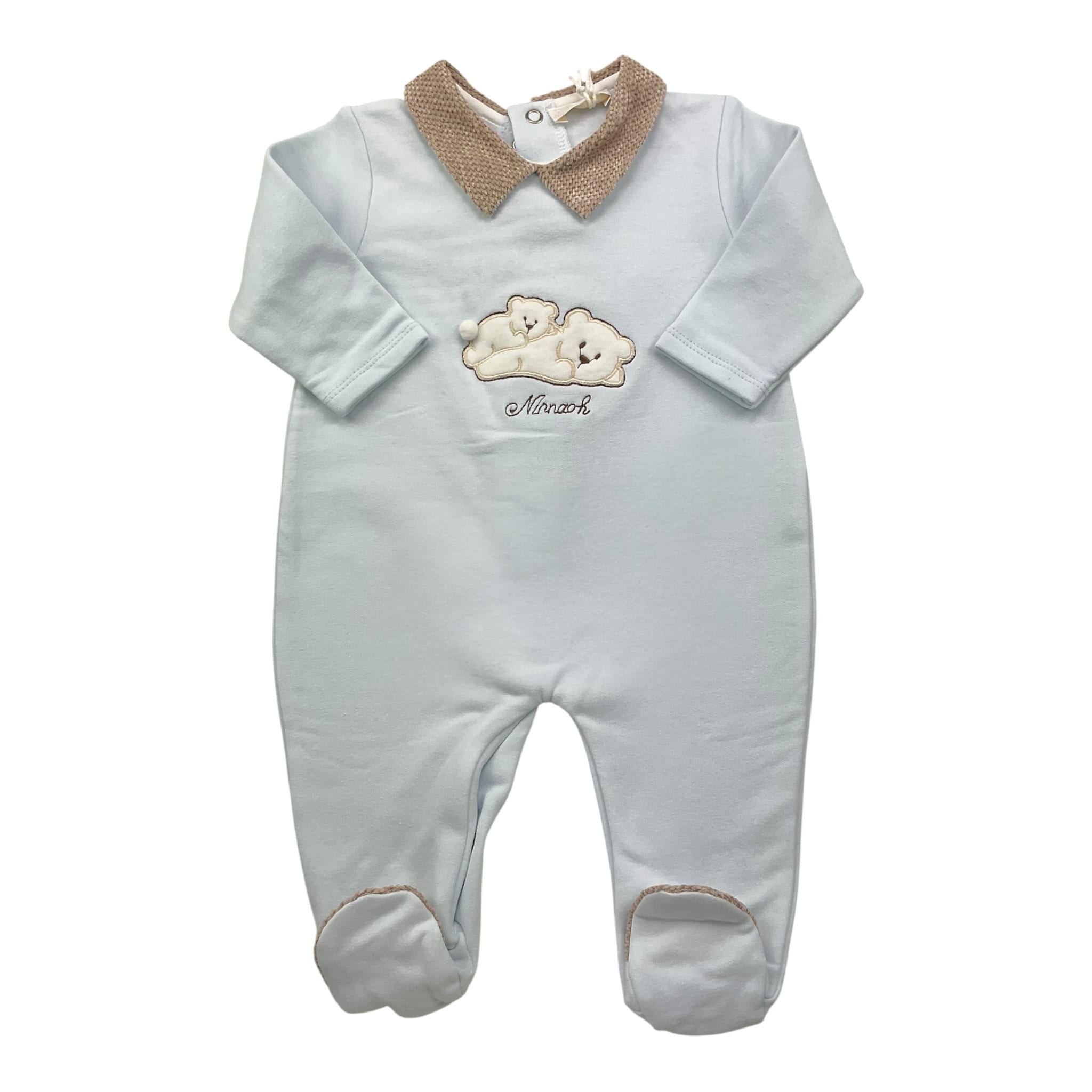 NINNAOH tutina tinta unita con stampa Azzurro per Neonato I23215T AZZURRO NINNAOH 