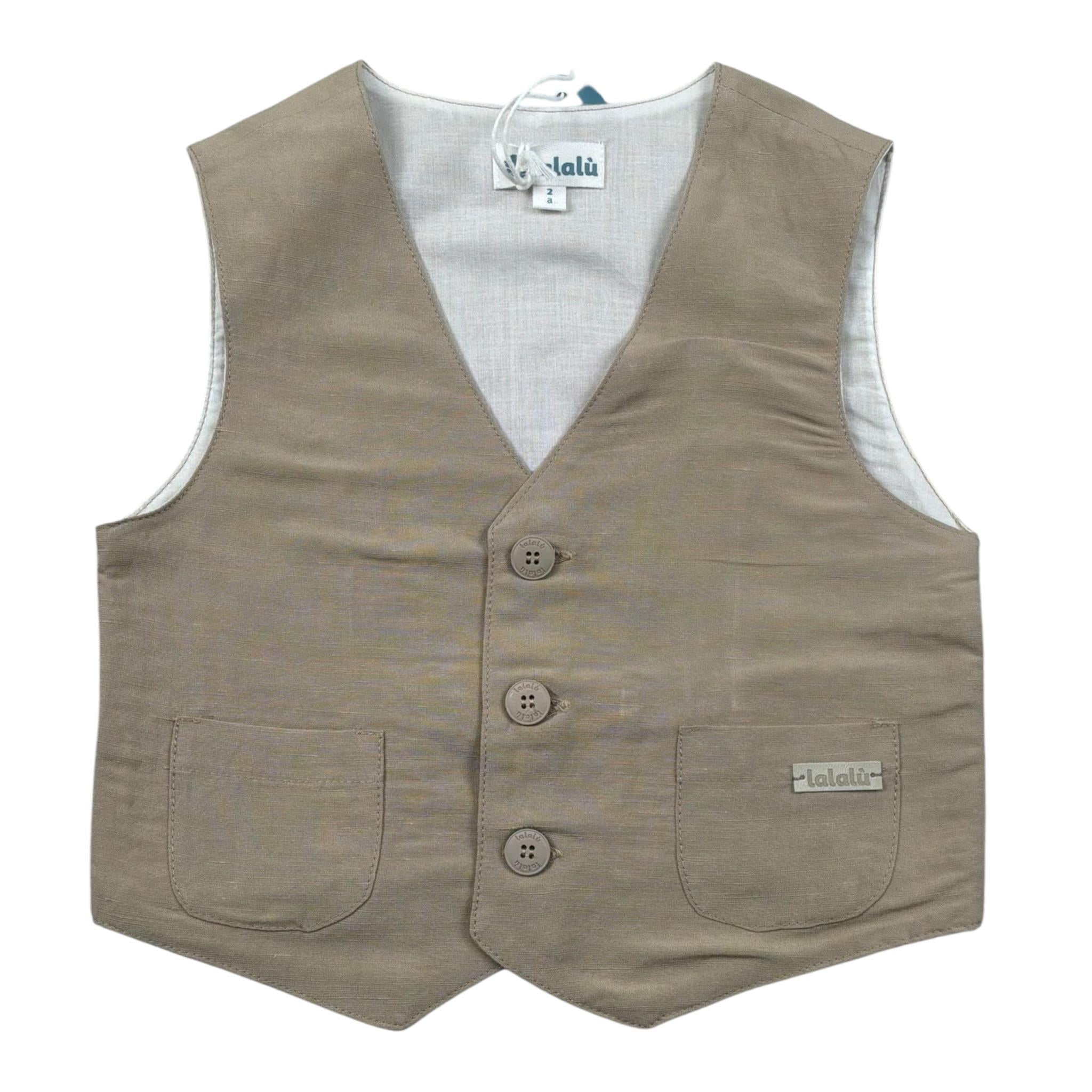 Lalalu' Gilet tinta unita Beige per Bambino GLL50PBJ BEIGE LALALU' 