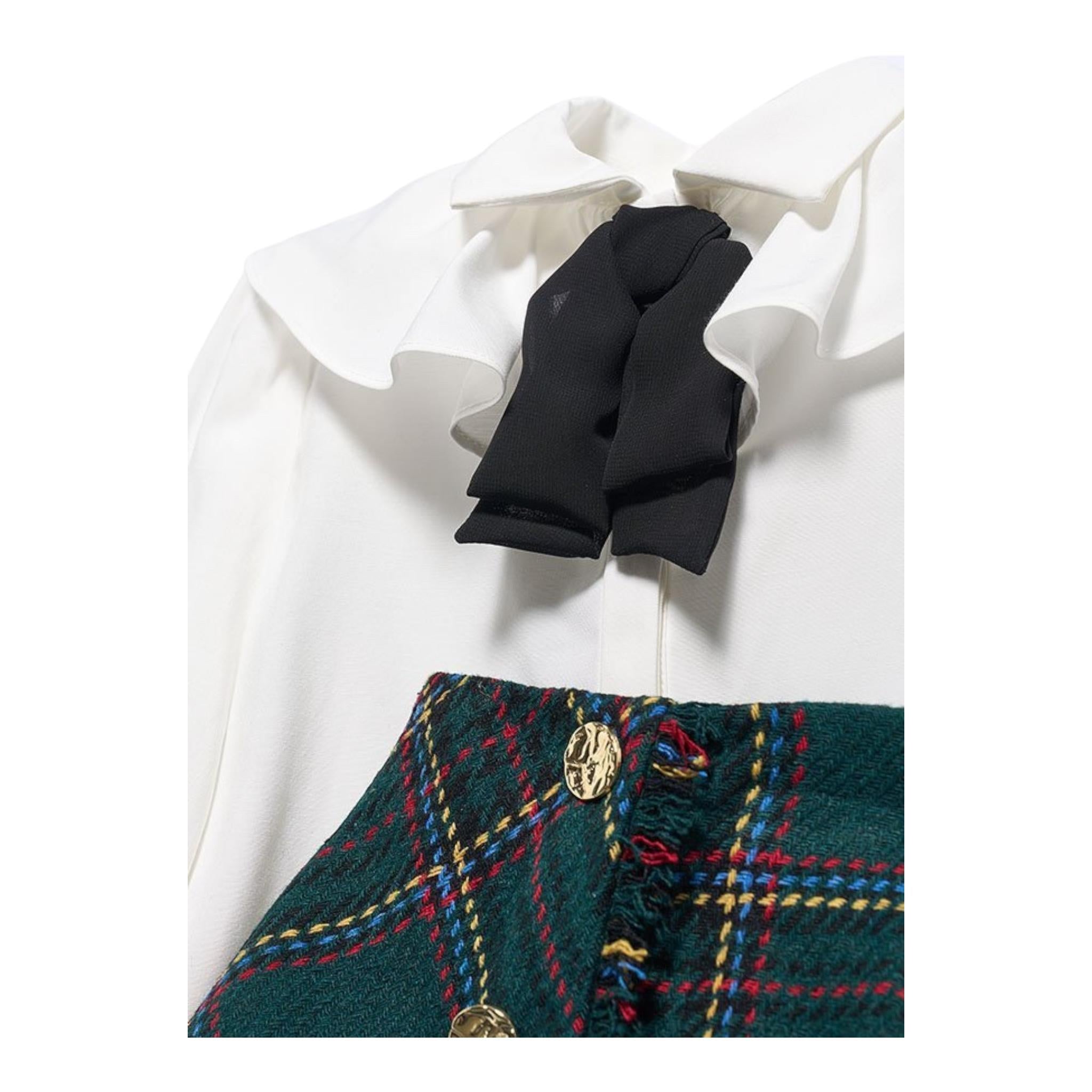 ABEL & LULA completo camicia-gonna bicolore Bianco/verde per Bambina 5546 BIANCO/VERDE ABEL & LULA 