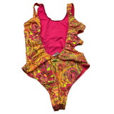 4Giveness Orange Fantasy Print One Piece Swimsuit For Girls