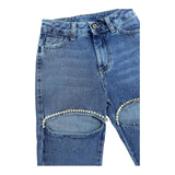 Marc Ellis Jeans Tinta Unita con Aperture E Brillantini per Bambina JMJPT01195 BLU MARC ELLIS 
