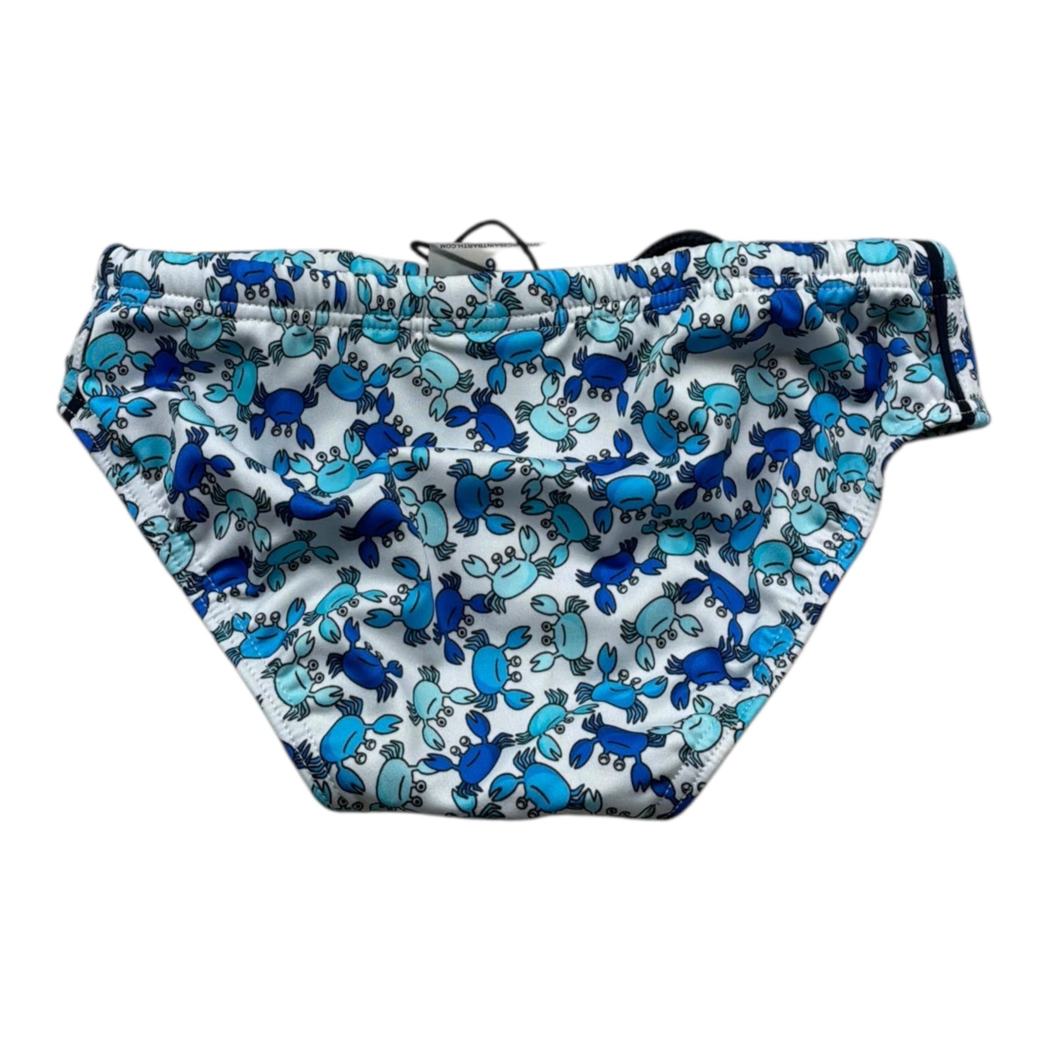 Saint Barth Costume Modello Slip Tinta Unita con Fantasia per Bambino GRANKY BIANCO SAINT BARTH 