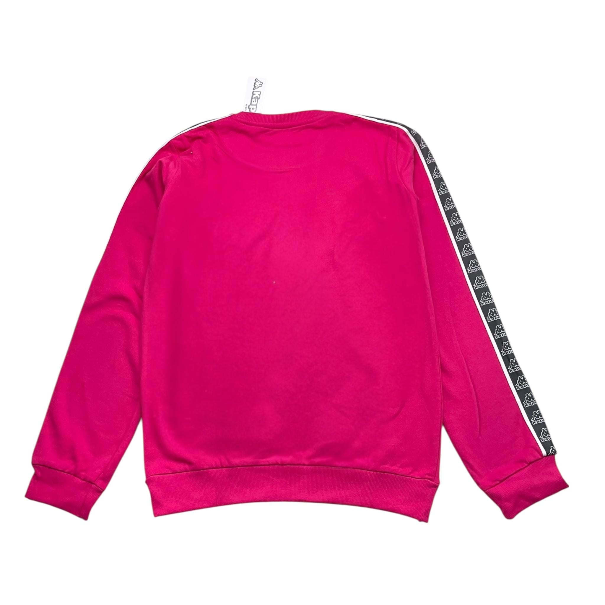 KAPPA felpa girocollo tinta unita con stampa Fuxia per Bambina 341Y16W FUXIA KAPPA 