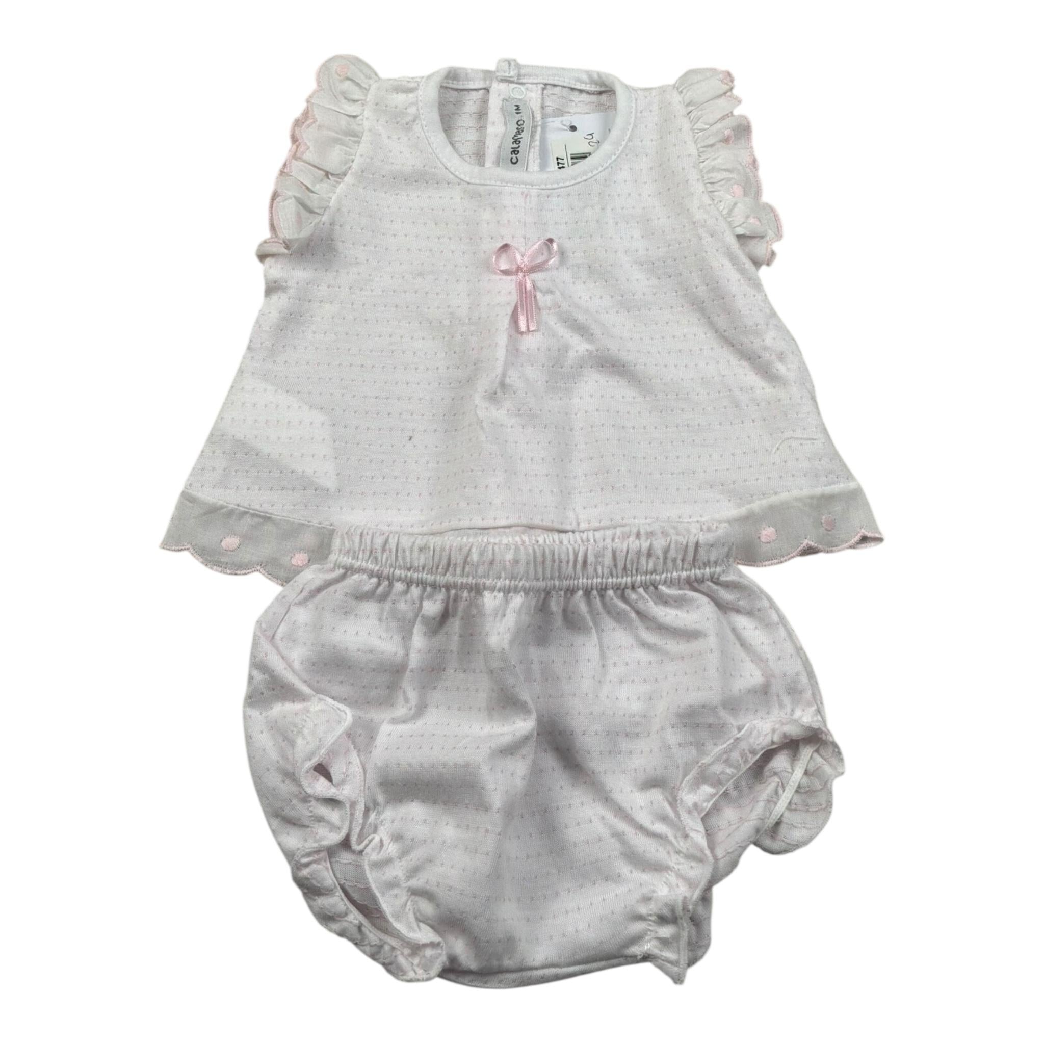 Calamaro Completo 2 Pezzi T-Shirt-Culotte per Neonata 17477 ROSA CALAMARO 