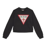 GUESS felpa tinta unita girocollo con stampa Nero per Bambina J4YQ22KA6R3 NERO GUESS 