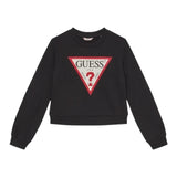GUESS felpa tinta unita girocollo con stampa Nero per Bambina J4YQ22KA6R3 NERO GUESS 