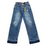 GAELLE jeans tinta unita con girovita regolabile Blu per Bambina 2741PD00309X BLU GAELLE 