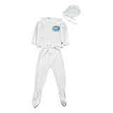 Juliana Completo 3 Pezzi Maglia-Ghettina-Cappello Bianco per Neonata 25036 BIANCO JULIANA 