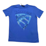Blauer Solid Color Crew Neck T-Shirt With Cobalt Print For Newborns