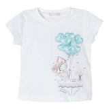 Liu Jo T-Shirt Girocollo Tinta Unita con Stampa per Bambina KA4096J PANNA LIU JO 