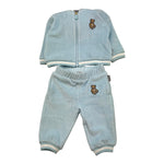 MOSCHINO completo 2pz felpa-pantalone tinta unita con logo Azzurro per Neonato MUK05A AZZURRO MOSCHINO 