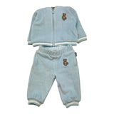 MOSCHINO completo 2pz felpa-pantalone tinta unita con logo Azzurro per Neonato MUK05A AZZURRO MOSCHINO 