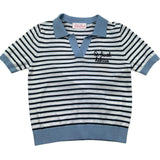 Saint Barth Polo Mezza Manica Fantasia A Righe per Bambina EVONNEJR BIANCO SAINT BARTH 
