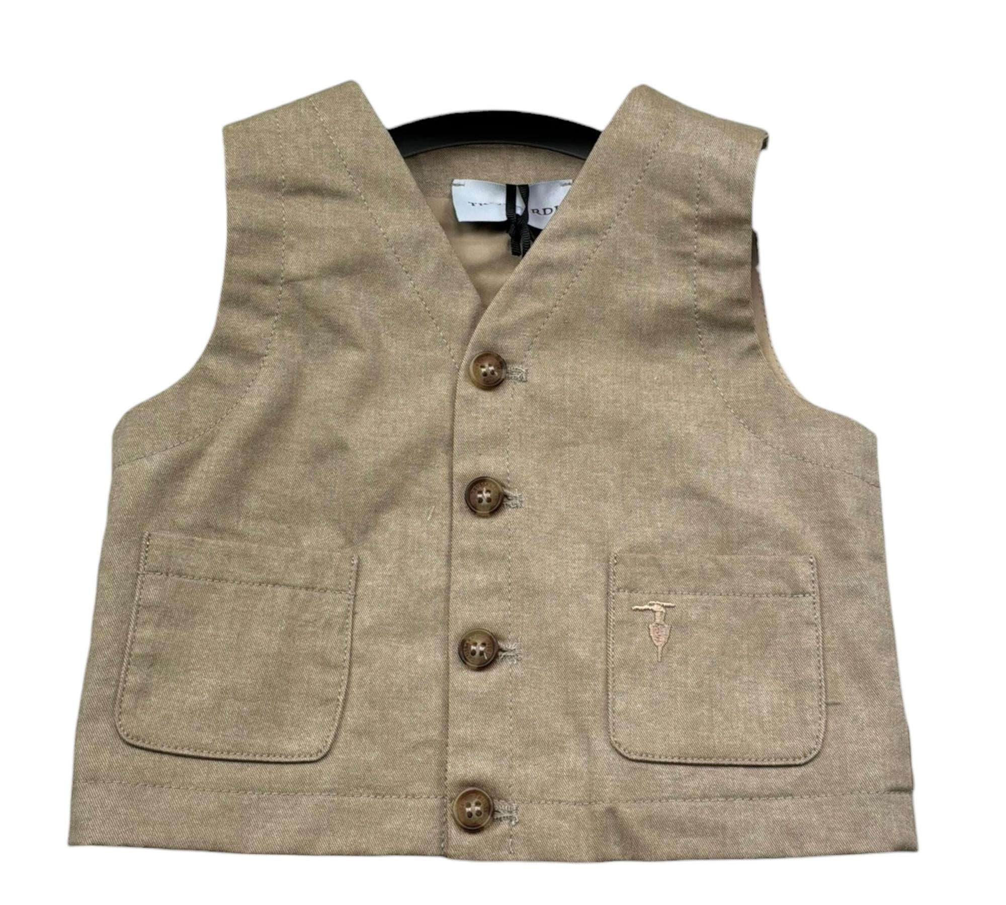 Trussardi Gilet Tinta Unita con Taschini per Neonato TIP26057GT BEIGE TRUSSARDI 