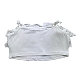 Twinset Plain White Ruffled Spaghetti Strap Top For Girls