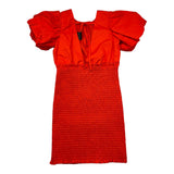 Marc Ellis Orange Logo Print Half Sleeve Dress For Girls