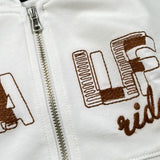 Please Felpa Tinta Unita con Zip E Stampa per Bambino LK06042B71 BIANCO PLEASE 