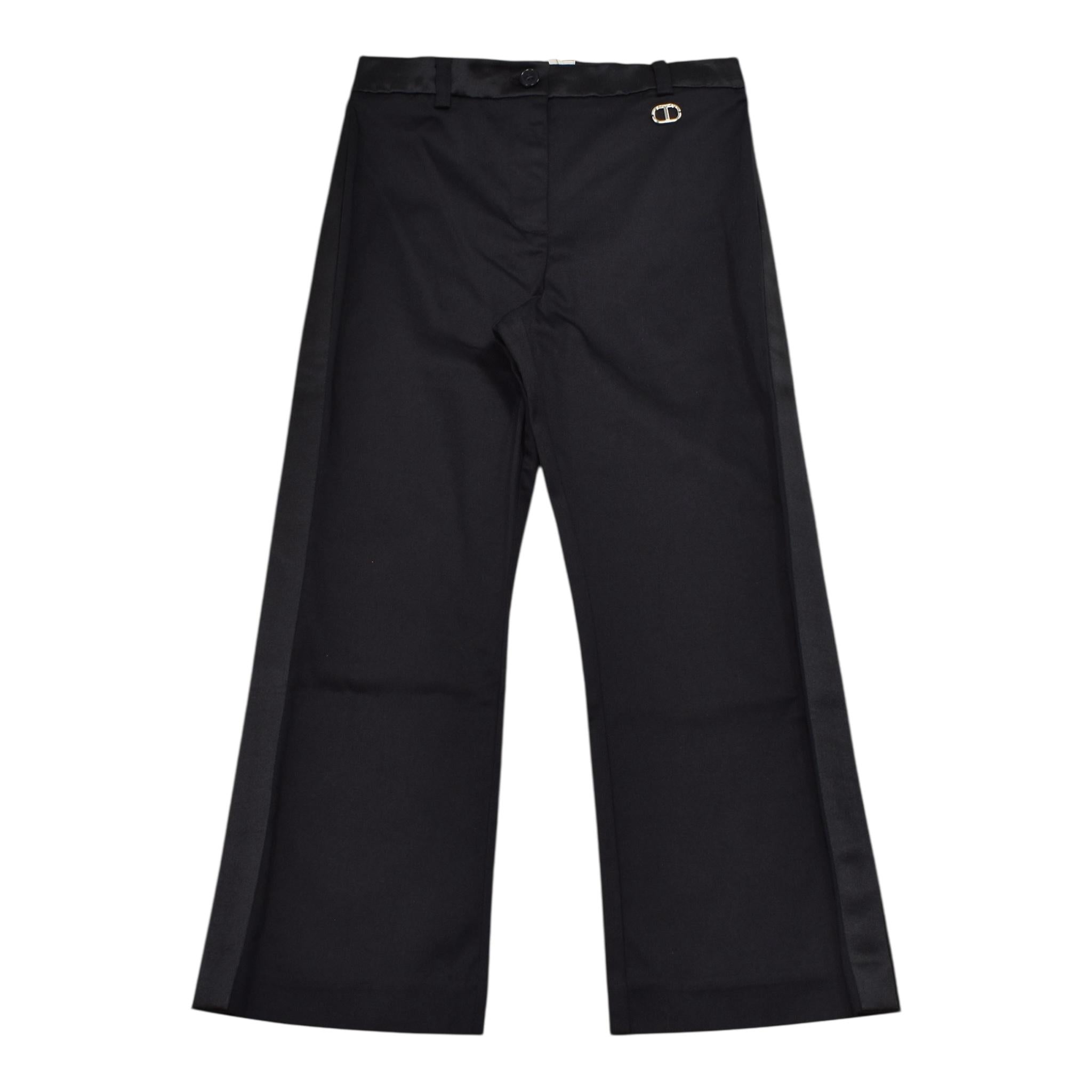 Twinset Pantalone Tinta Unita con Logo per Bambina 231GJ2012 NERO TWINSET 