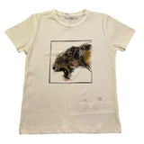 M+E' T-Shirt Girocollo Tinta Unita con Stampa per Bambino UEM0517 PANNA M+E' 