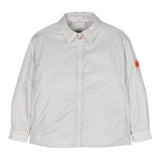 Save The Duck Zip Up Jacket With Collar In Solid Color In Grey For Boys