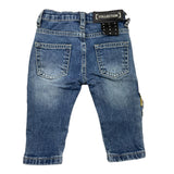 Daniele Alessandrini Jeans Solid Color with Adjustable Waistband Blue for Newborns