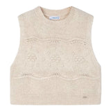 MAYORAL gilet in maglia tinta unita girocollo Beige per Bambina 4364 BEIGE MAYORAL 
