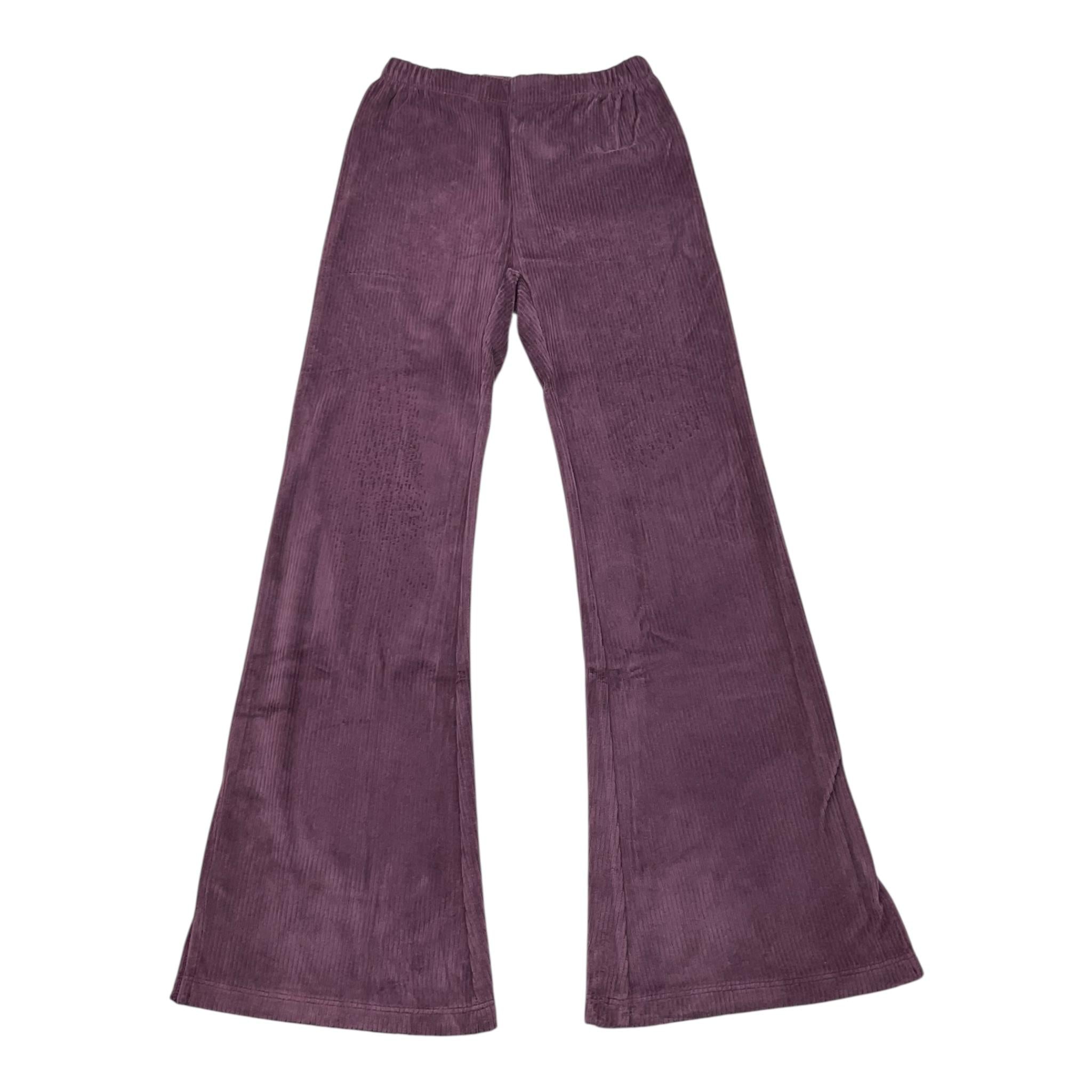 LA STUPENDERIA pantalone tinta unita modello zampa in velluto Viola per Bambina TJPN42 VIOLA LA STUPENDERIA 