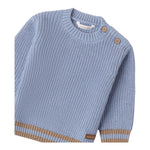 MINI BANDA maglia tinta unita con profili in contrasto Azzurro per Neonato 3A669 AZZURRO MINI BANDA 