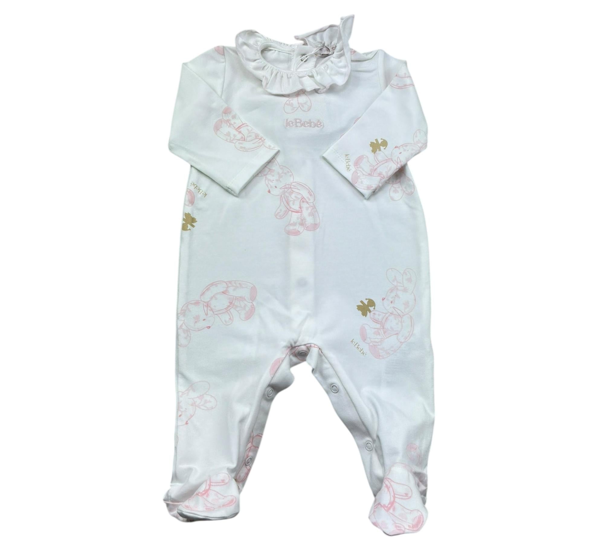 Le Bebe Tutina Manica Lunga Tintaunita per Neonata LBG6285 BIANCO LE BEBE 