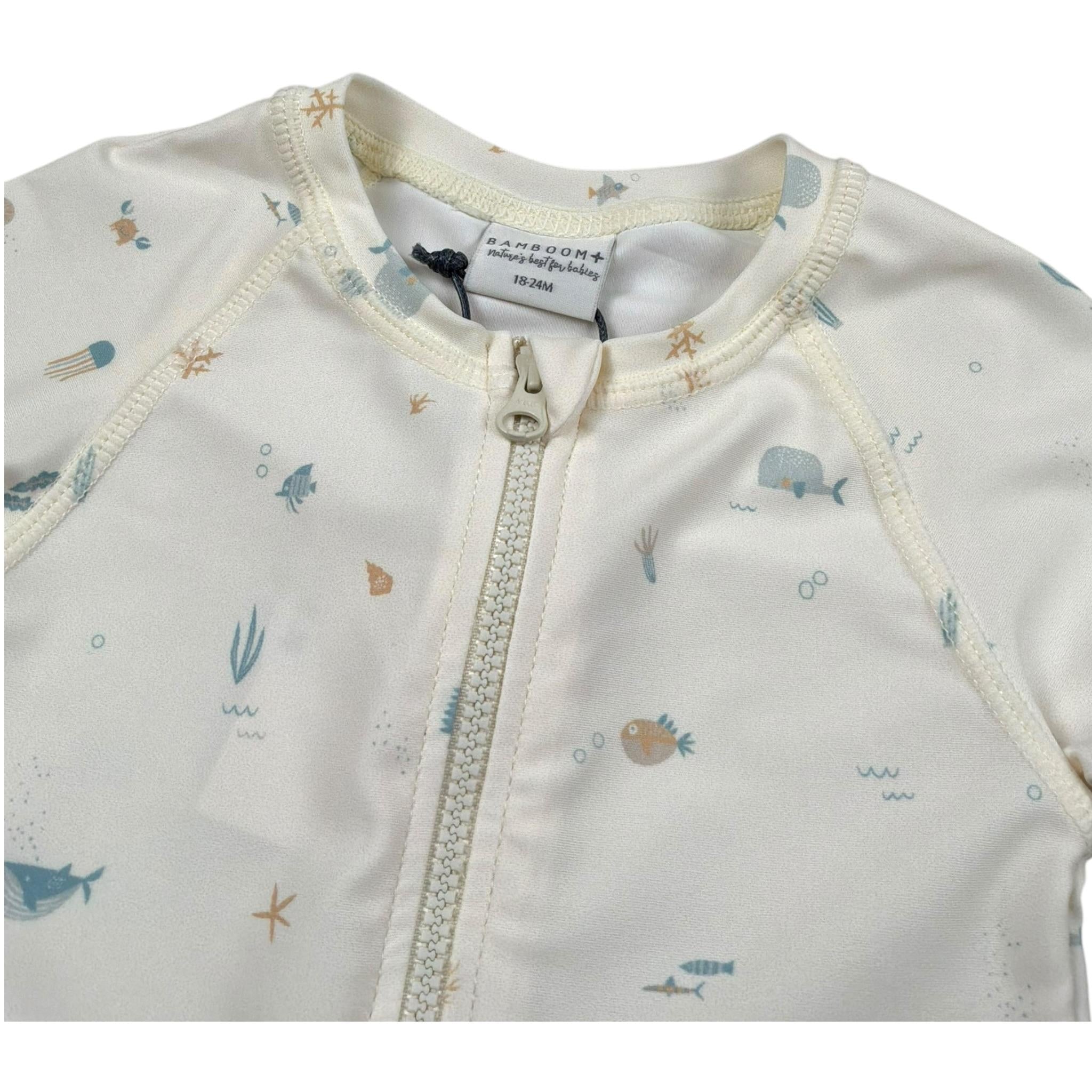 Bamboom+Babies Tutina Mare Tinta Unita con Stampe per Neonato 726 PANNA BAMBOOM+BABIES 