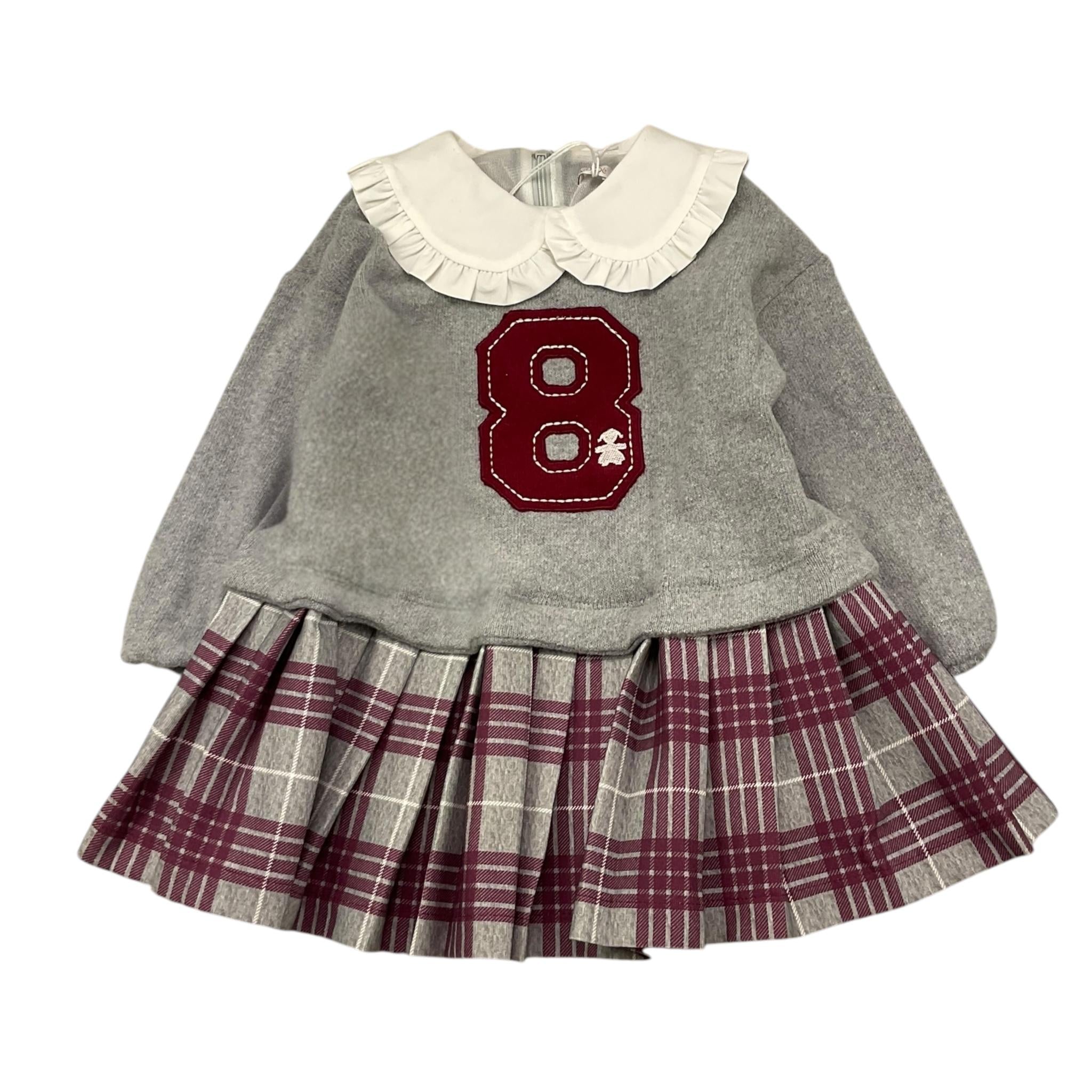 LE BEBE' abito tinta unita con fantasia a righe Grigio per Neonata LBG6080 GRIGIO LE BEBE' 