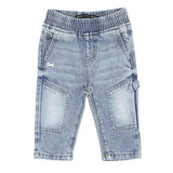 Daniele Alessandrini Jeans Tinta Unita con Elastico In Vita per Neonato 1295PD00171XX AZZURRO DANIELE ALESSANDRINI 
