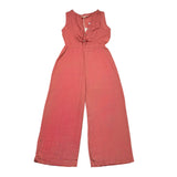 Zhoe &amp; Tobiah Solid Color Button Up Ruffles Burgundy Romper For Girls
