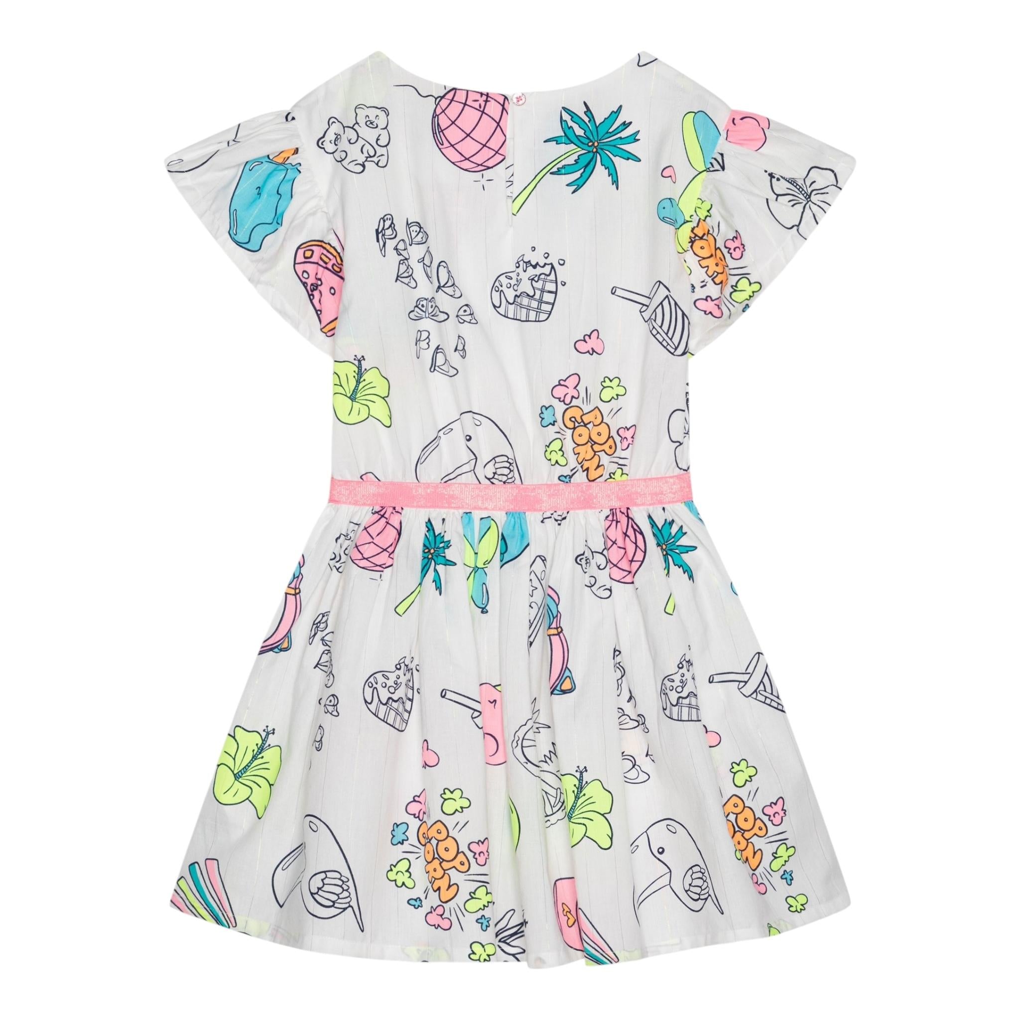 Billieblush Abito Mezza Manica Tinta Unita con Stampa per Neonata U21034 BIANCO BillIEBLUSH 