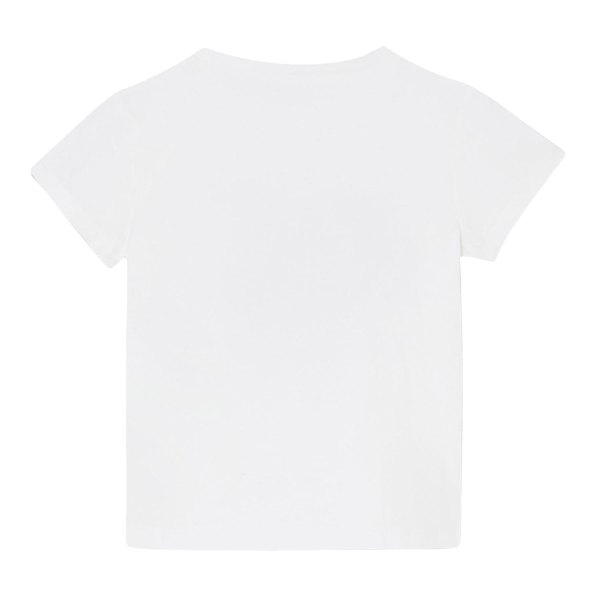 Liu Jo T-Shirt Girocollo Tinta Unita con Stampa E Brillantini per Neonata KA5093XX BIANCO LIU JO 