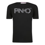 PINKO t-shirt girocollo tinta unita con brillantini Nero per Bambina F3PIJGTH234 NERO PINKO 