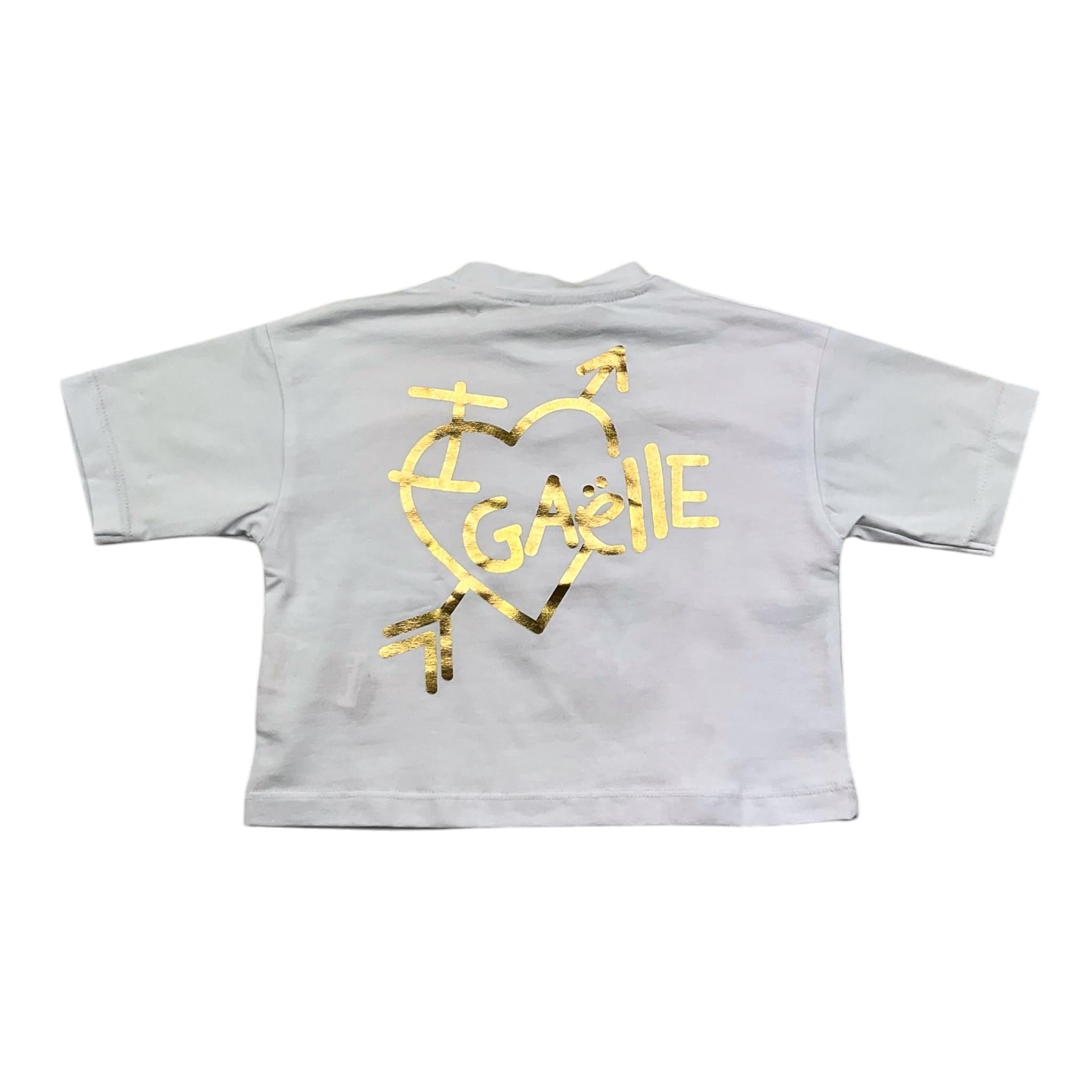 Gaelle T-Shirt Girocollo Tinta Unita con Logo per Bambina 2746MY00407 BIANCO GAELLE 