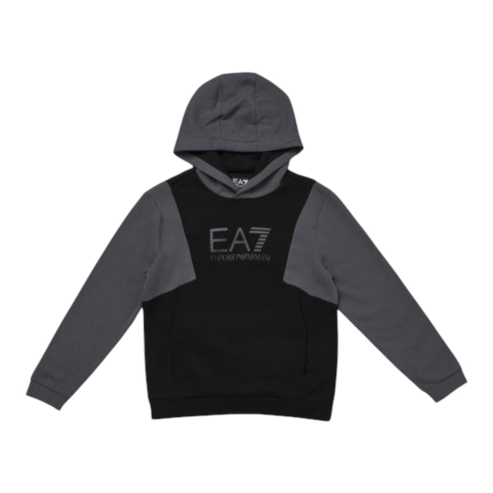 EMPORIO ARMANI felpa tinta unita con cappuccio  Nero per Bambino HDHD NERO EMPORIO ARMANI 
