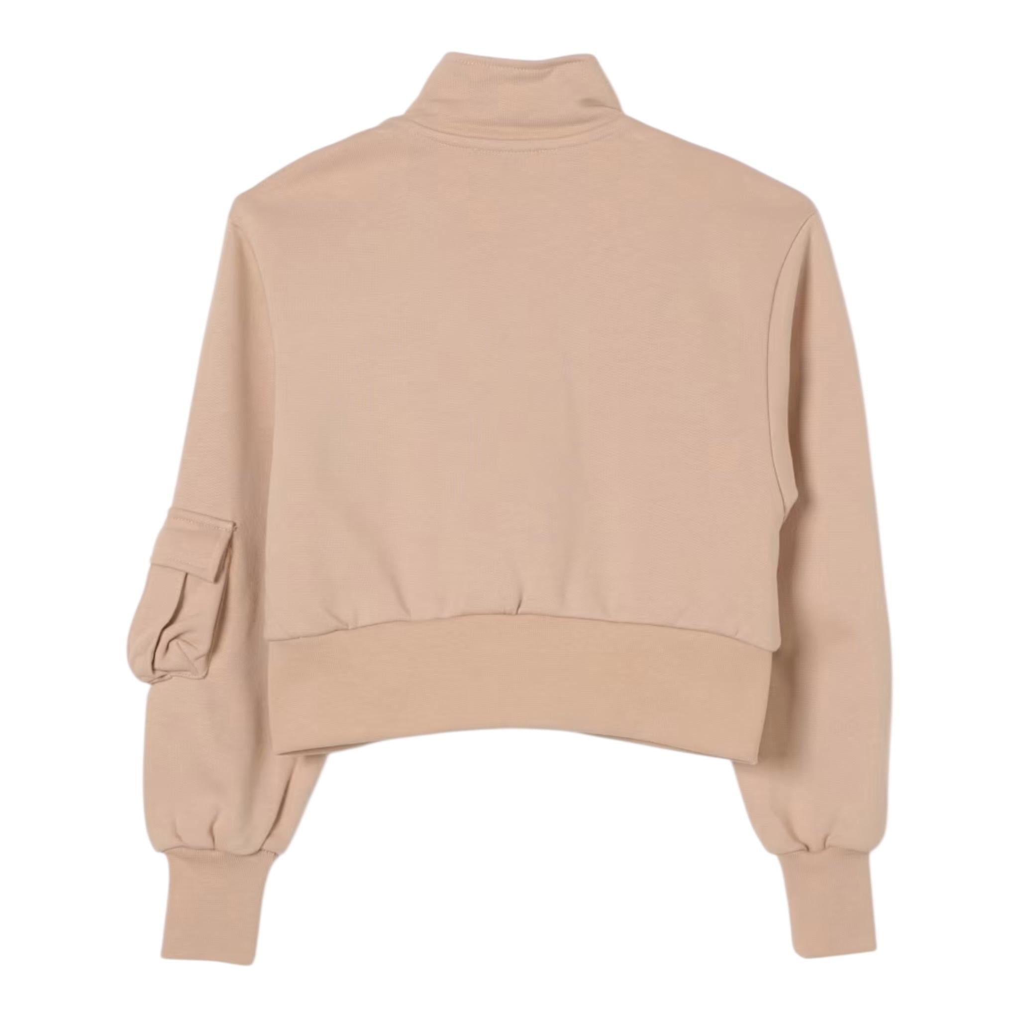 MSGM felpa tinta unita con zip Beige per Bambina F4MSJGBO191 BEIGE MSGM 