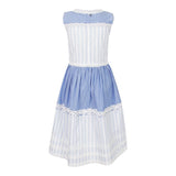 Ermanno Scervino Light Blue Striped Patterned Sleeveless Dress For Girls
