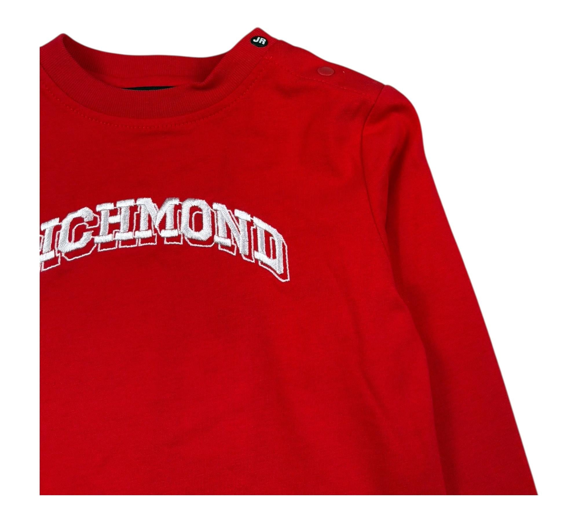 John Richmond Shirt Girocollo Tinta Unita con Stampa per Neonato RIP26130TS ROSSO JOHN RICHMOND 