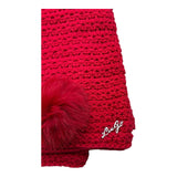 LIU JO sciarpa tinta unita con applicazione pon pon Rosso per Bambina G62116 ROSSO LIU JO 