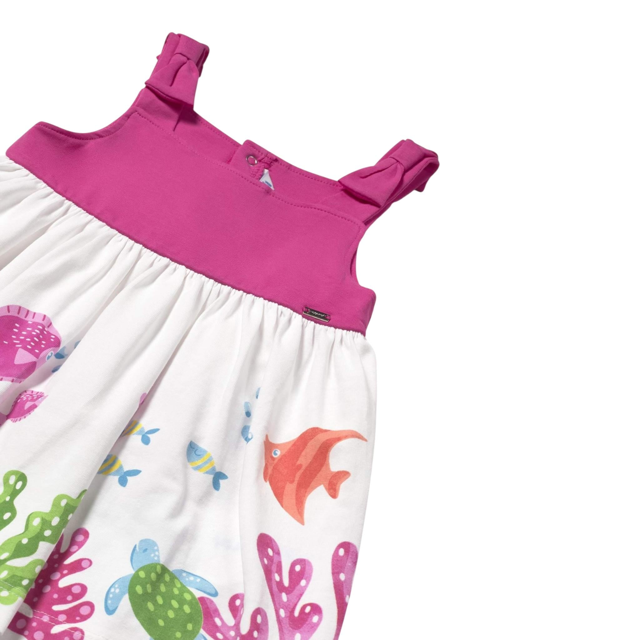 Mayoral Abito Giromanica Bicolore Bianco per Bambina 1924J BIANCO MAYORAL 