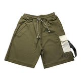 Kejo Solid Color Bermuda Shorts With Elastic Waist Green For Boys