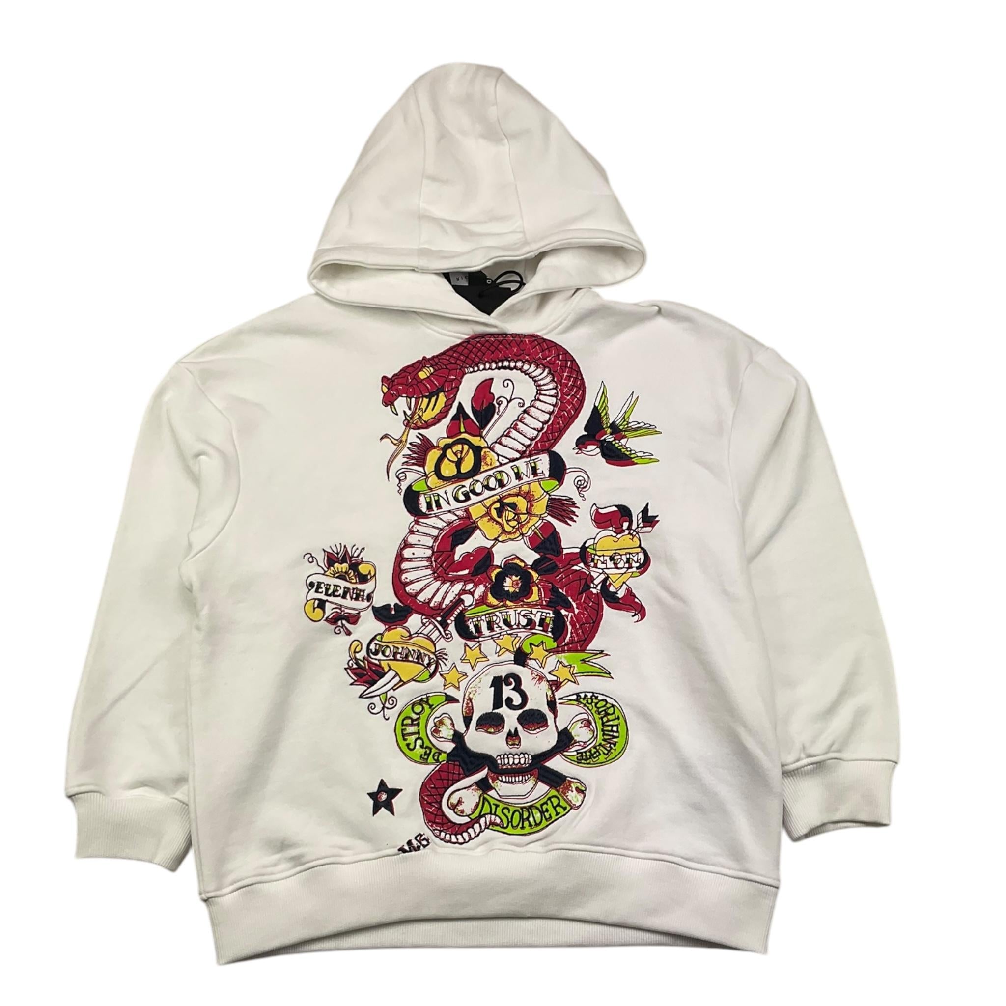 JOHN RICHMOND felpa chiusa con cappuccio tinta unita con stampa Bianco per Bambina RGA25195FE BIANCO JOHN RICHMOND 