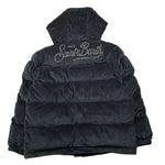 SAINT BARTH giubbino tinta unita con cappuccio in velluto Blu per Bambino GENEVE BLU SAINT BARTH 