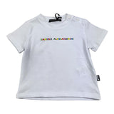 Daniele Alessandrini Solid Color Crew Neck T-Shirt with White Pocket for Newborns