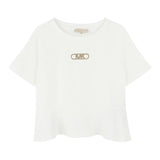 Michael Kors T-Shirt Girocollo Tinta Unita con Logo per Bambina R30321 BIANCO MICHAEL KORS 